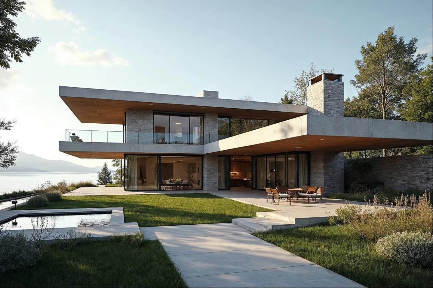 Intérieur lumineux d’un bien immobilier contemporain
